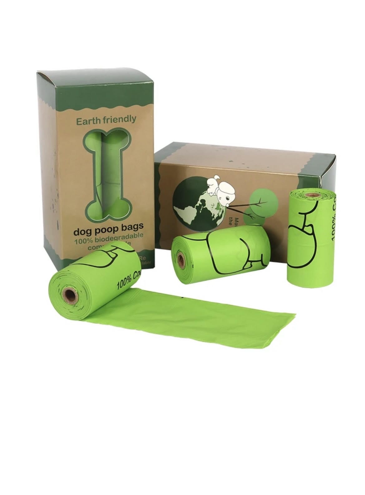 100% Biodegradable Poop bags - 120 bags - 8 Rolls Aussie Paws Co. 