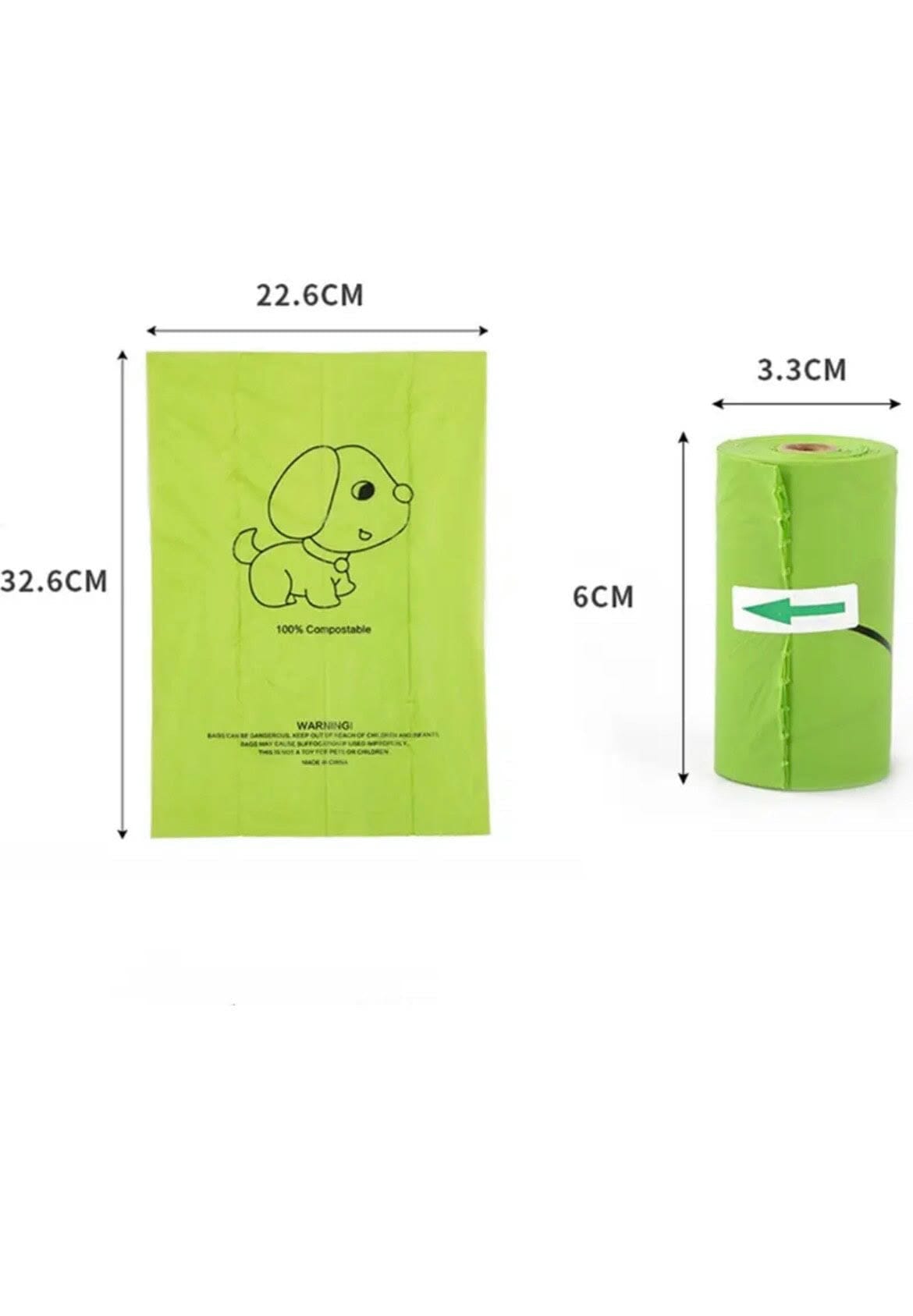 100% Biodegradable Poop bags - 120 bags - 8 Rolls Aussie Paws Co. 