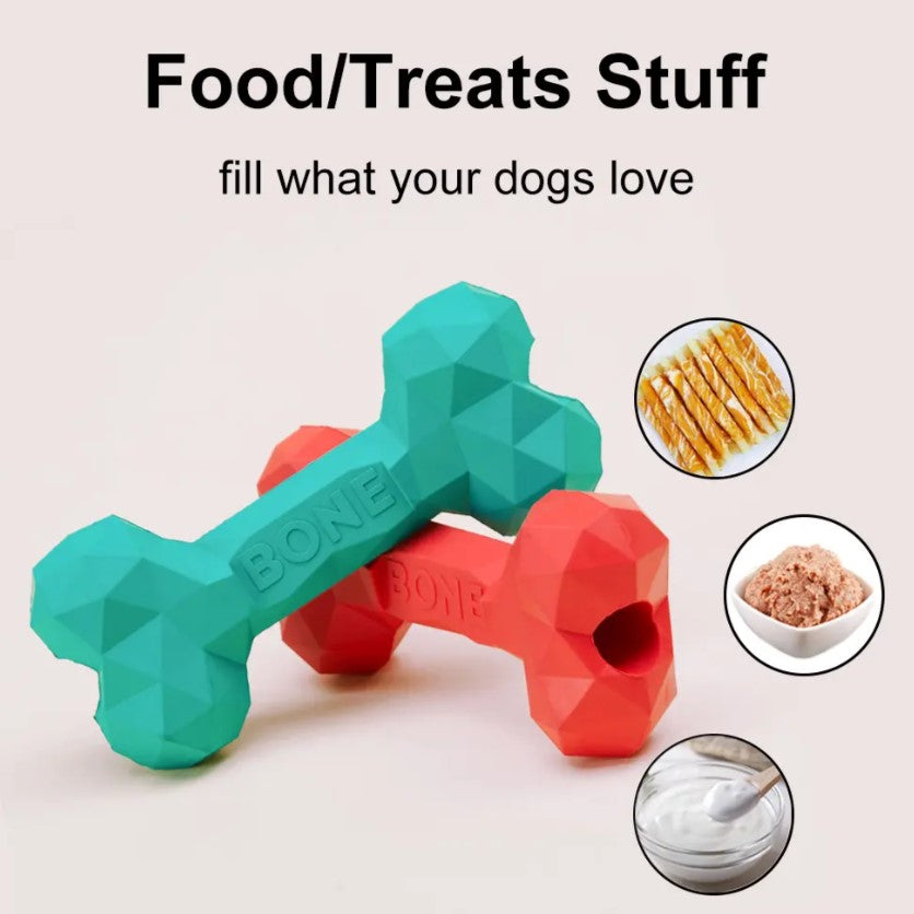 Durable Bone Shaped Dog Toy – Tough, Fun & Treat-Ready!